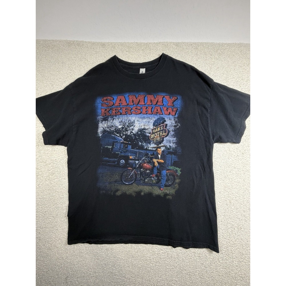 Sammy Kershaw Oaks Motel Country Music T Shirt XL Black Gildan Double Sided